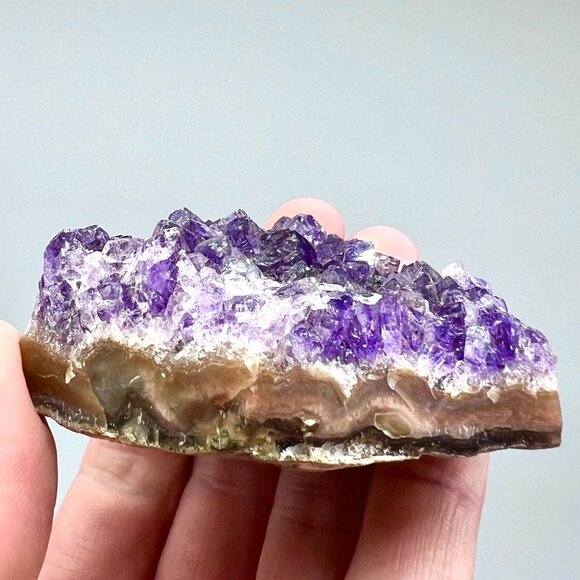 Natural Amethyst Crystal Cluster Raw Purple Quartz Geode - Picture 4 of 10